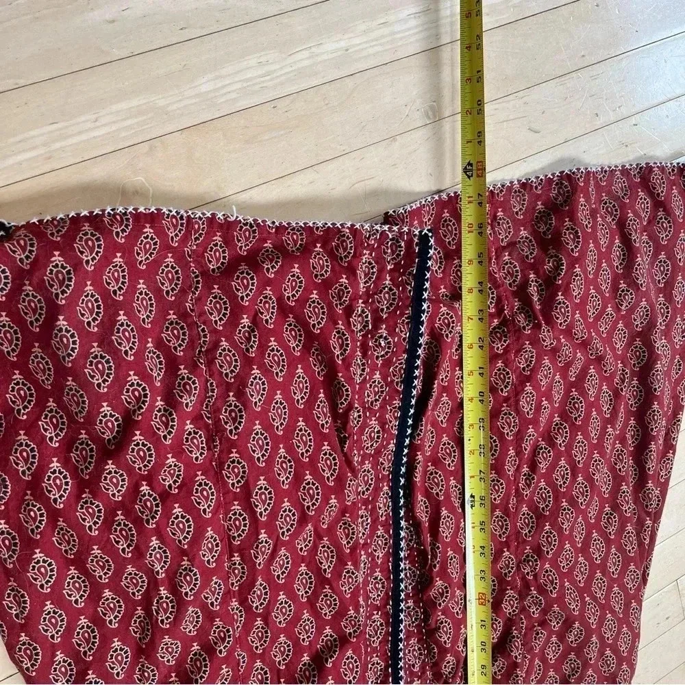 Orvis Open Overcoat Paisley Indian India Sz S Red Stitched Western Long Vest